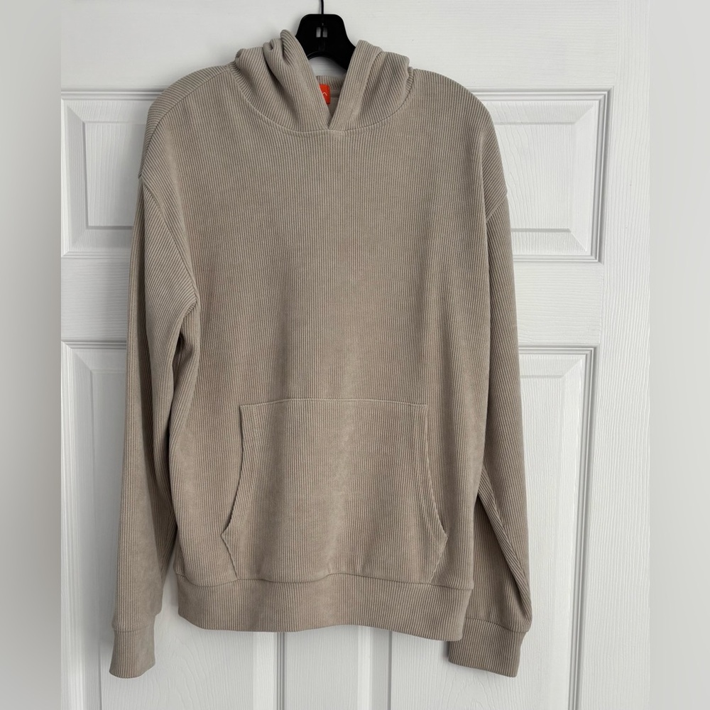 Negative Space Men's Tan Ribbed Chenille Corduroy Hoodie